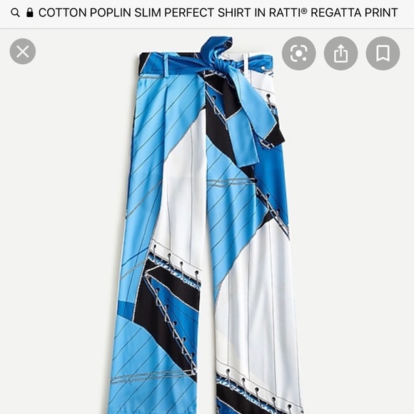 JCREW Ratti Ragatta set shirt and pants matching - Picture 3 of 3